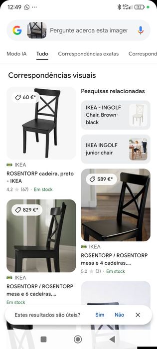Vendo 6  cadeiras IKEA modelo rosentorp- preto , em excelente estado