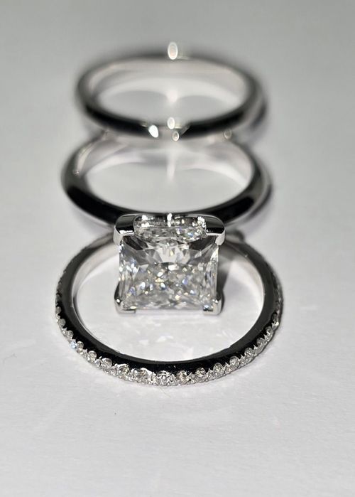 Каблучка з діамантом принцеса 4,25 ct. Tiffany