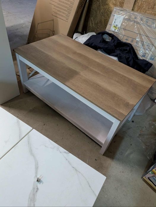 Stolik kawowy biały balt dąb