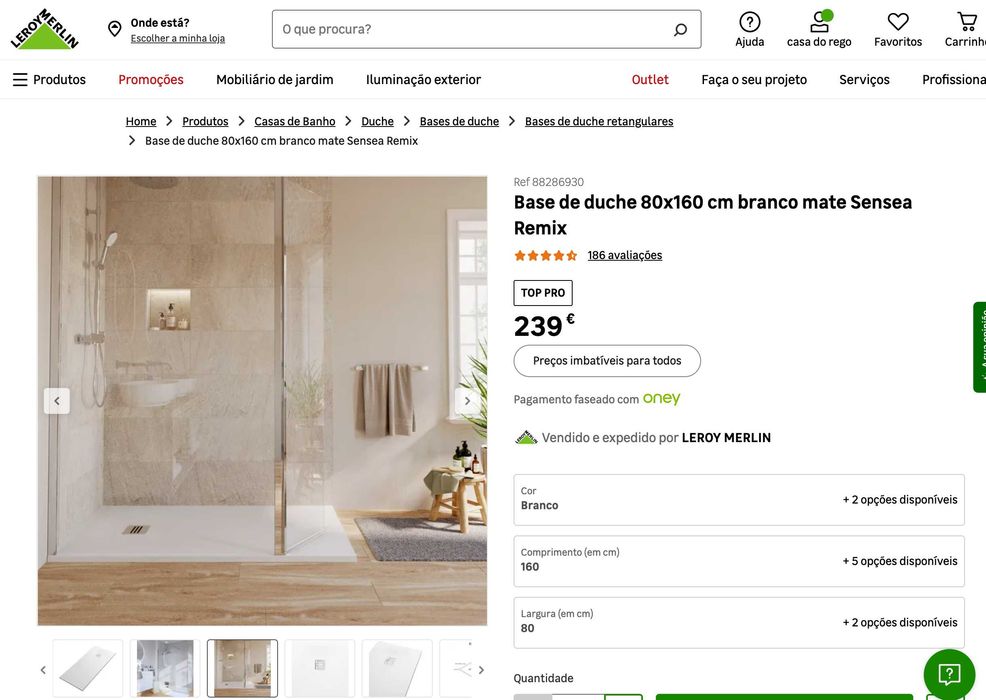 Base de chuveiro Leroy Merlin, nunca usada, ainda na caixa original