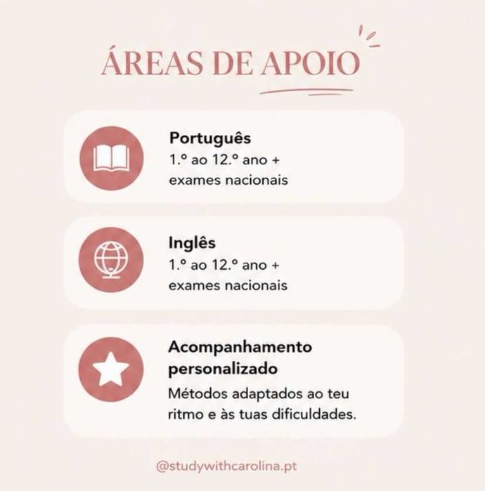 Explicações Português e Inglês (1º ao 12º ano)