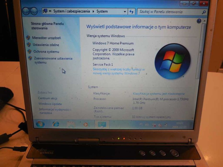 Laptop Fujitsu Siemens Amilo M7440 Pentium1.7 GHz RAM DDR2 1Gz HDD80GB