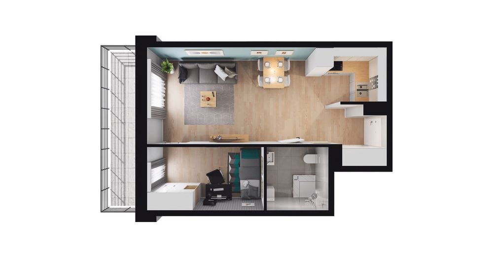 2-pokojowe mieszkanie 40 m² + taras Bez Pośredników - Widok 3