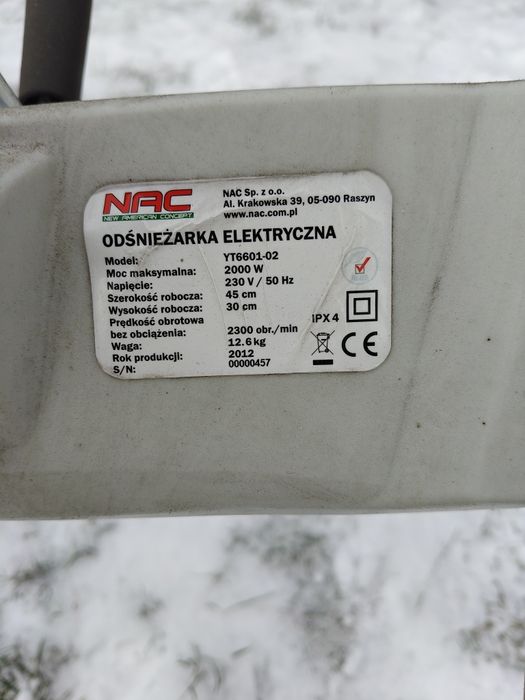 Odśnieżarka elektryczna