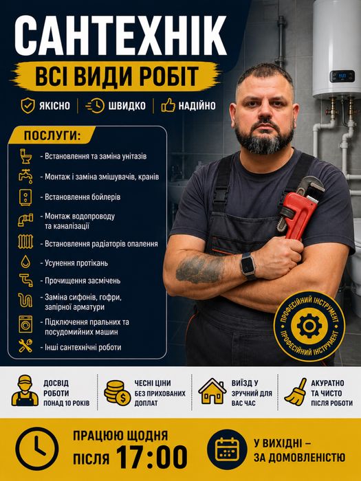 Сантехник - работаю после 17:00
