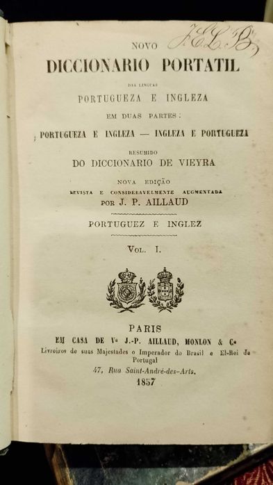 Vieyra Diccionário Portatil 1857