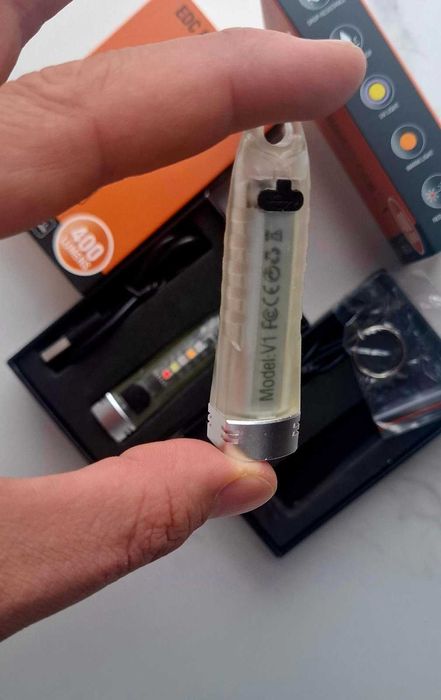 Ліхтар-брелок BORUIT V1 EDC акумуляторний, світлодіод 400lm TypeC IPX6