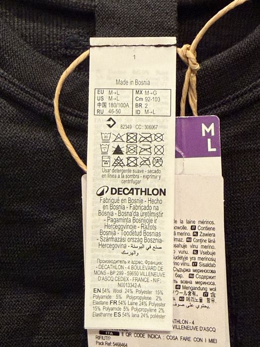 Koszulka termoaktywna Wedze BL 900 wool - roz. M/L