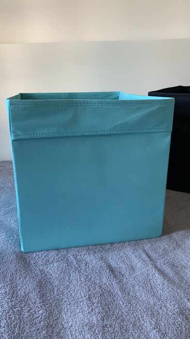 Caixas arrumação tecido ikea preto e azul