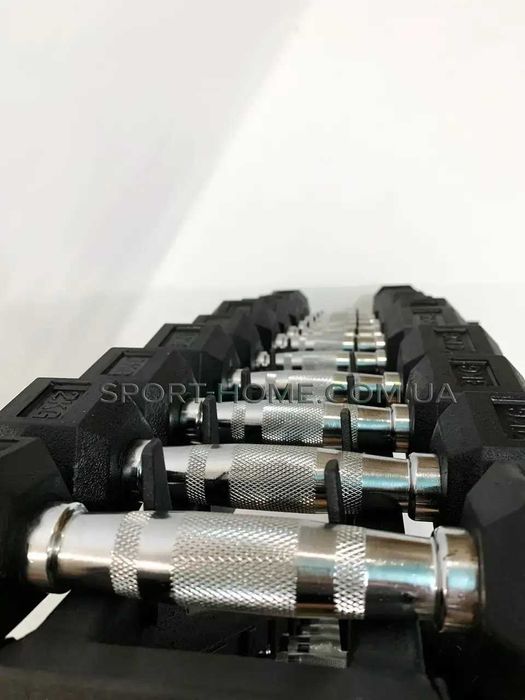 Гантельний ряд 110 кг гексагональні гантелі 1 2 3 4 5 6 7 8 9 10