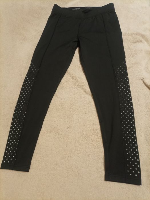 Czarne legginsy, termoaktywne, rozm. 40/42, reflective, NOWE