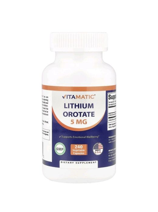 Lithium Orotate 5mg Lit 240 kapsułek