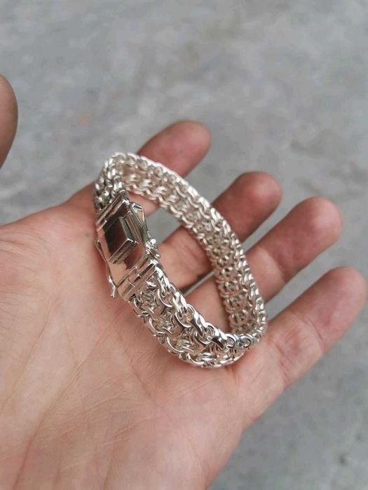 Срібний браслет 60г чоловічий, мужской серебряный браслет 925