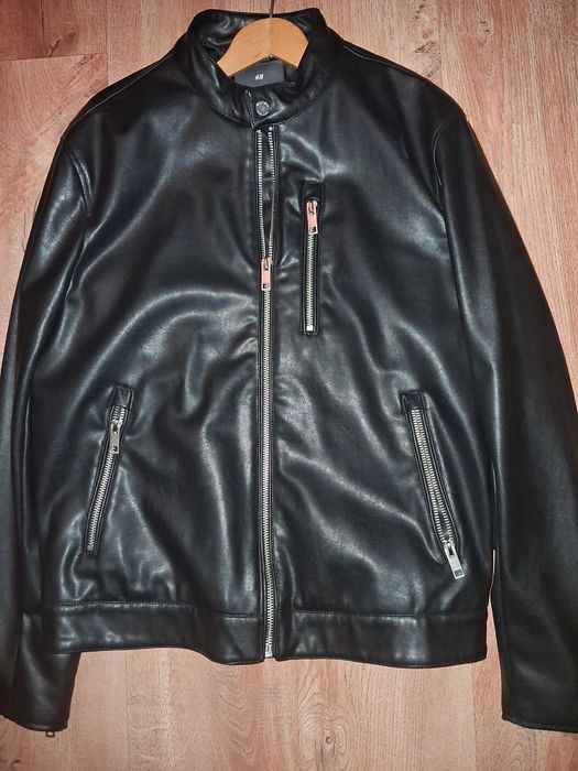Kurtka męska czarna z Eko skóry. Nowa bez metki. Rozmiar 48