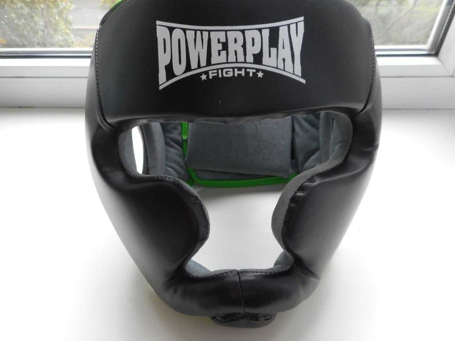 Боксерський шолом PowerPlay 3068 PU Amara M чорно- зелений