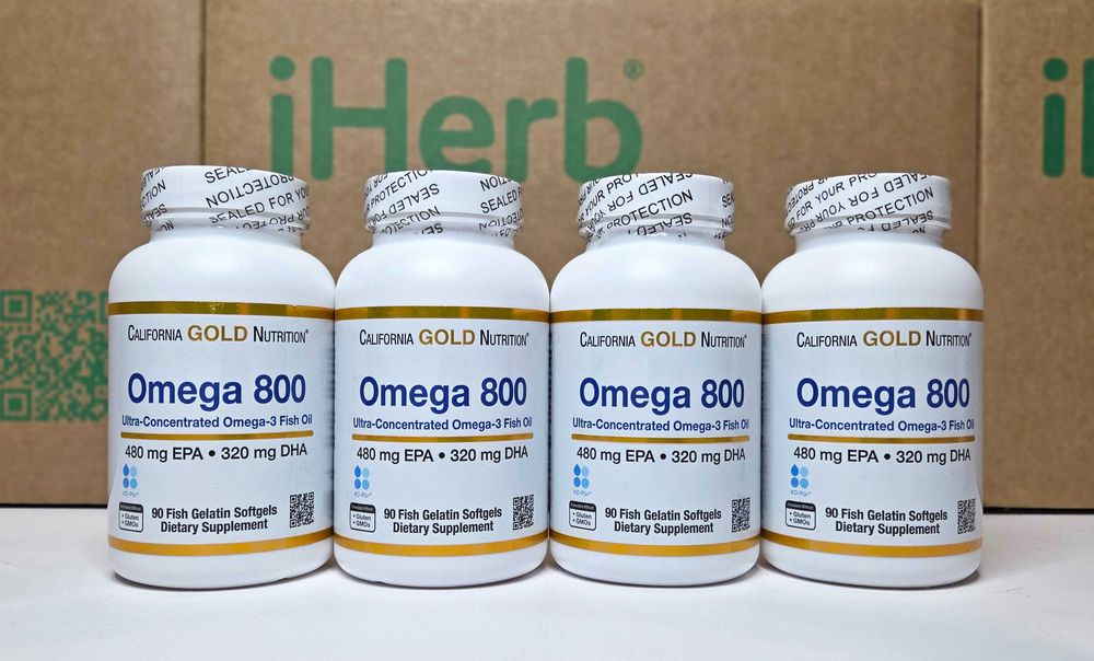 Омега 800 California Gold Nutrition. Концентрована Омега 3, 30 та 90шт