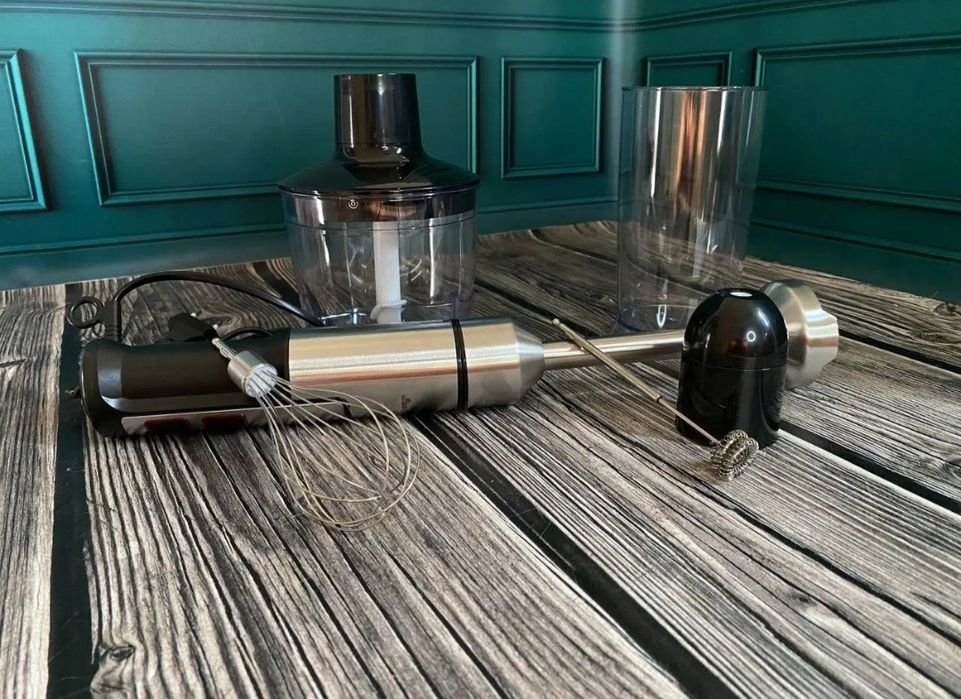 Потужний блендер 1200 Вт! Ручний блендер RB-2293 + підставка Погружний