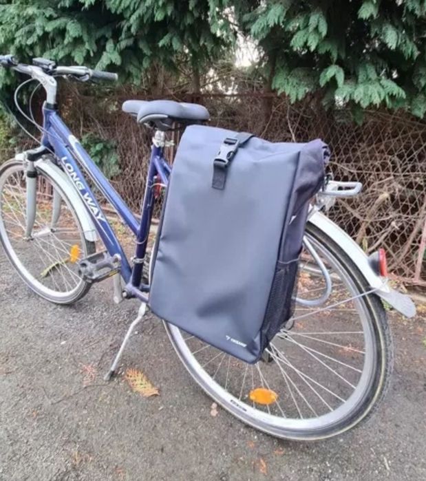 Sakwa rowerowa tylna na bagażnik 15-20L, wodoodporna, z odblaskami