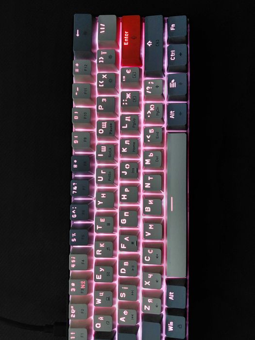 Клавіатура механічна дротова GamePro MK130R Hot-Swap Red Swich 60% RGB Black