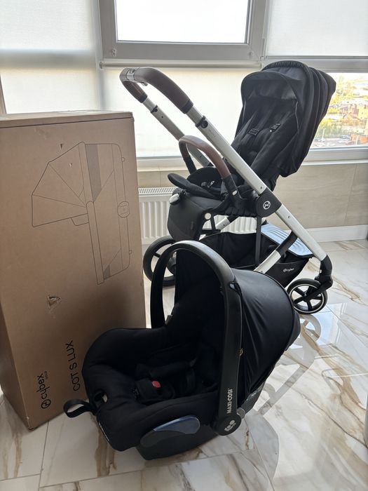 Cybex Balios S Lux SLV Deep Black (люлька, прогулка, автокрісло)