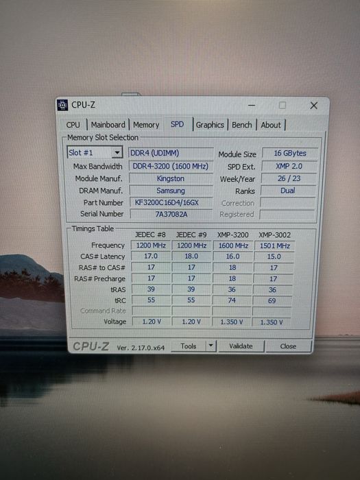 Оперативна памʼять Kingston Fury DDR4-3200 16Gb