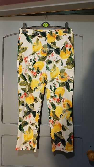 kolorowe spodnie w cytryny