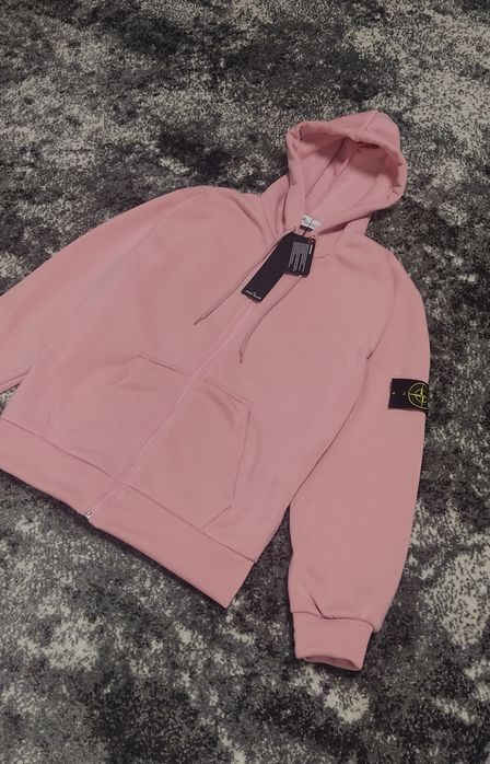 РОЗПРОДАЖ! Розова зіп-худі Stone island | зіпка Стон Айленд