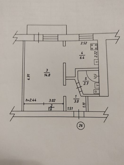 Однокімнатна квартира в м. Конотоп