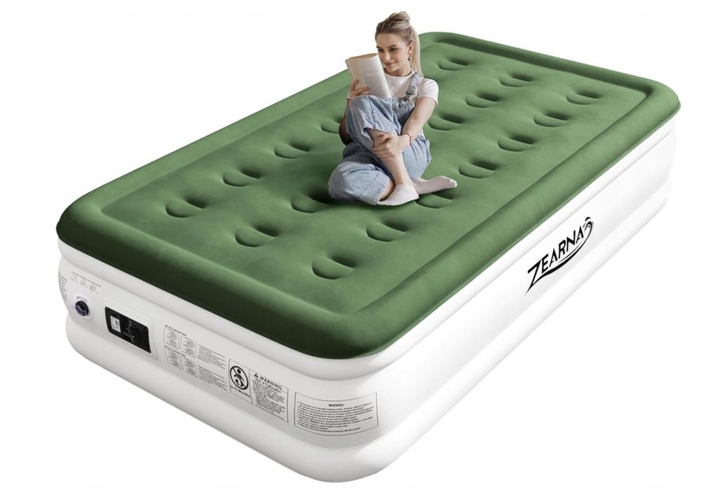 Zearna Pojedynczy Materac Dmuchany Z Elektryczną Pompką Uszkodzony