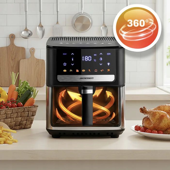 Безмасляна фритюрниця / Аерогриль Berdsen Air Fryer 6.5 л, 1700 Вт