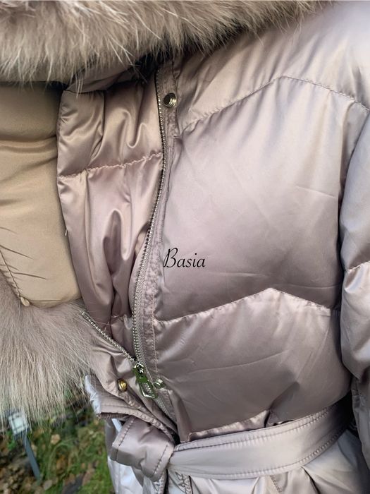 Kurtka puchowa z lisem naturalnym