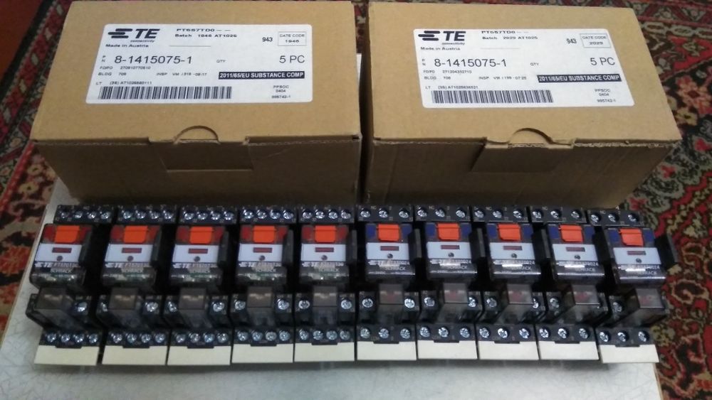 Реле на динрейку  с колодкой PT370024