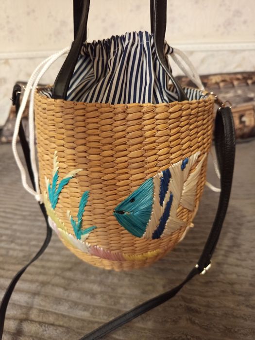 Плетёная  летняя сумка