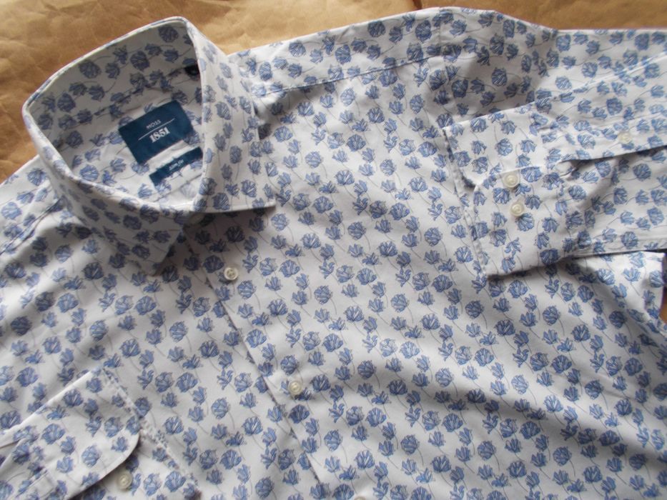 -L- MOSS 1851 Premium Designerska Koszula Męska L 41,5 cm UK