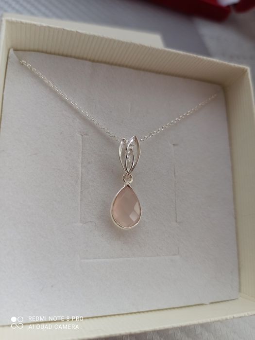 Naszyjnik srebro z naturalnym chalcedonem