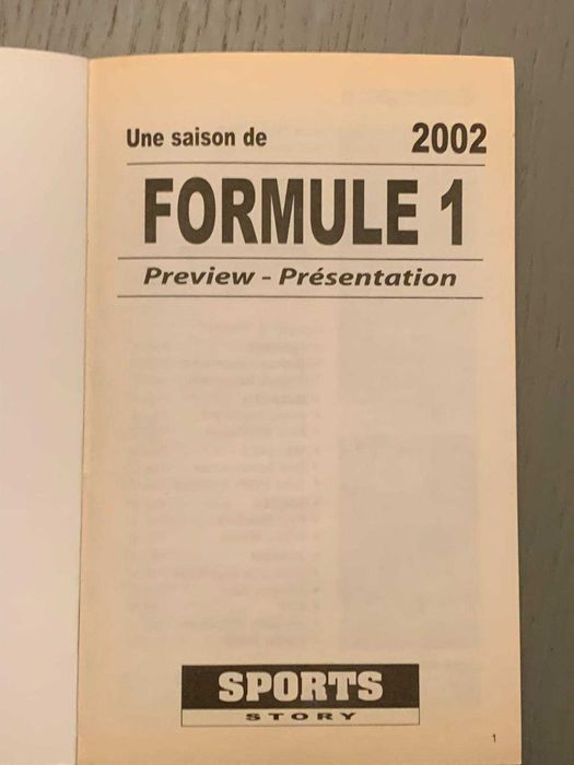 Livro Une Saison de Formule 1 – 2002 – Sports Story