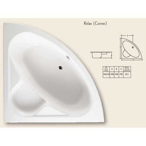 Ваннa R.A.K. Ceramiks Relax кутова 143x143x43 ОРИГІНАЛ О.А.Е