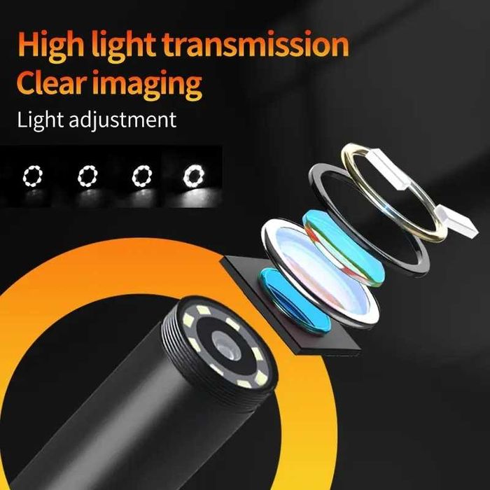 Endoskop z 3 kamerami 8mm kamera inspekcyjna 10 metrów