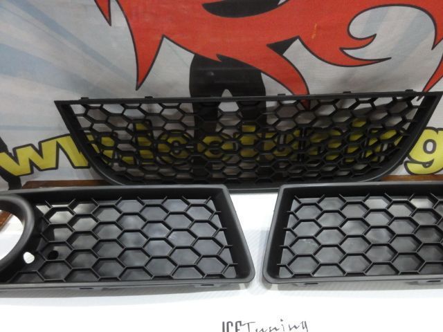 Kit 3 grelhas de para-choques vw polo 9N3 05-09 GTI LOOK abs (plastico)