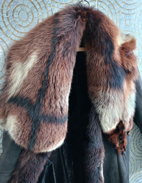 Шикарное женское натуральное пальто - дубленка, итальянский бренд Nur