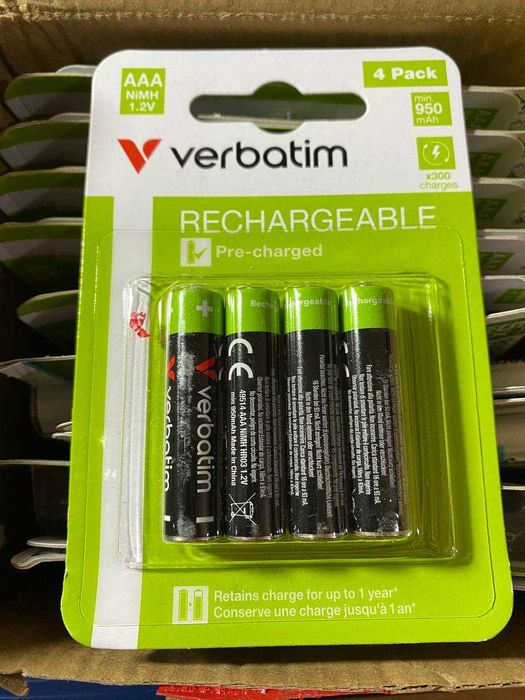 Аккумуляторы AAA Батарейки Verbatim AAA/HR03 950mAh 4 шт./уп. (49514)