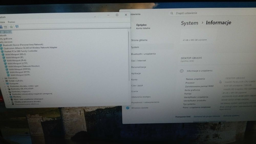 Dell Optiplex 3050 G4400 8GB DDR4 SSD 128 HDD WiFi