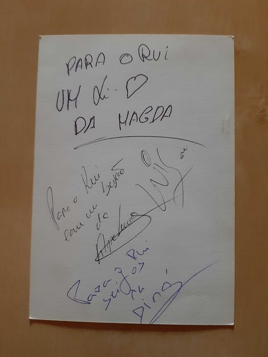 Postais autografados Grupo Santa Maria, Manuela Bravo, Bonga e outros