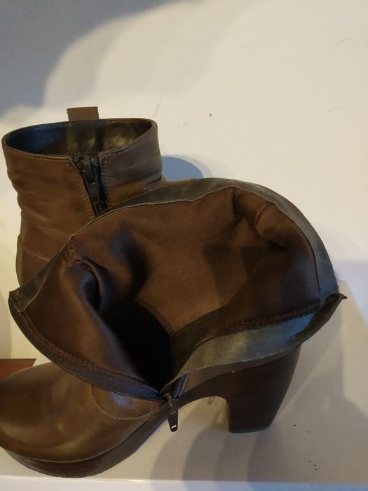 Botas em pele castanhas Gianna 36