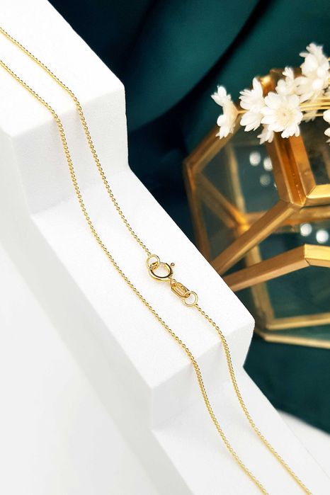 Złoty łańcuszek z gładkich kuleczek 49 cm pr. 585