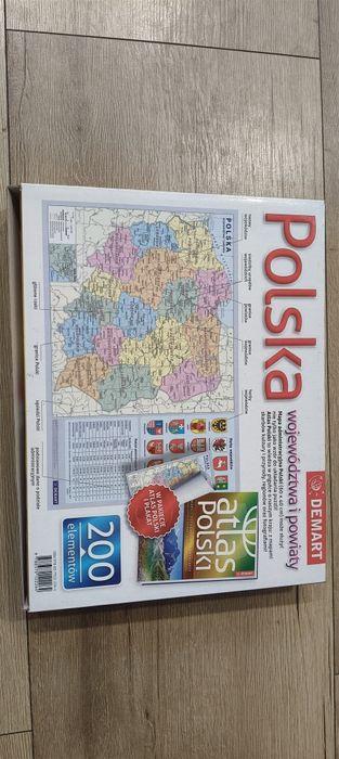 Układanka plus atlas Polski Polska województwa i powiaty DEMART