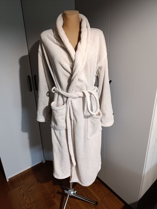 Szlafrok damski pudrowy róż 36-38: