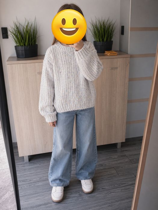 Piękny gruby sweter, sweterek, sweter dla dziewczynki, 7 lat