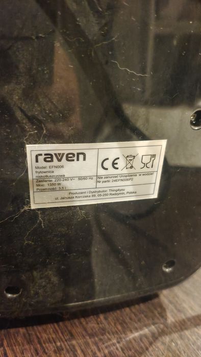 Frytkownica beztłuszczowa, airfrayer Raven EFN006 praktycznie nie używ