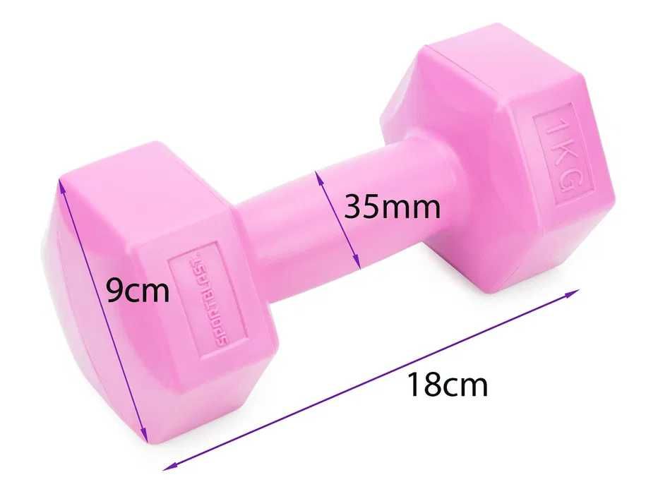 HANTLE 2x1kg hantelki CIĘŻARKI ZESTAW hantli bitumiczne 2kg KR